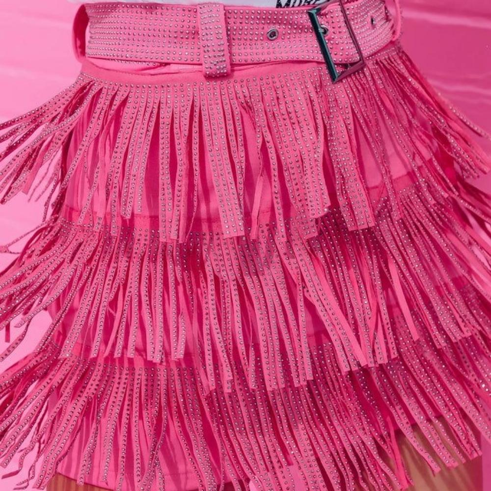 Rhinestone and Fringe skirt (skort)